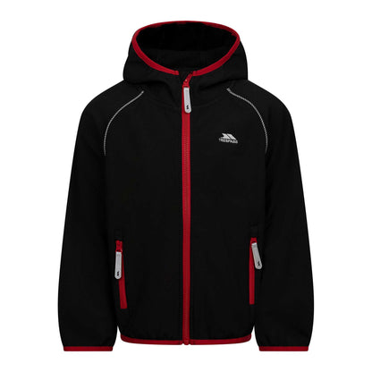 Black - Front - Trespass Childrens-Kids Belmoon Soft Shell Jacket