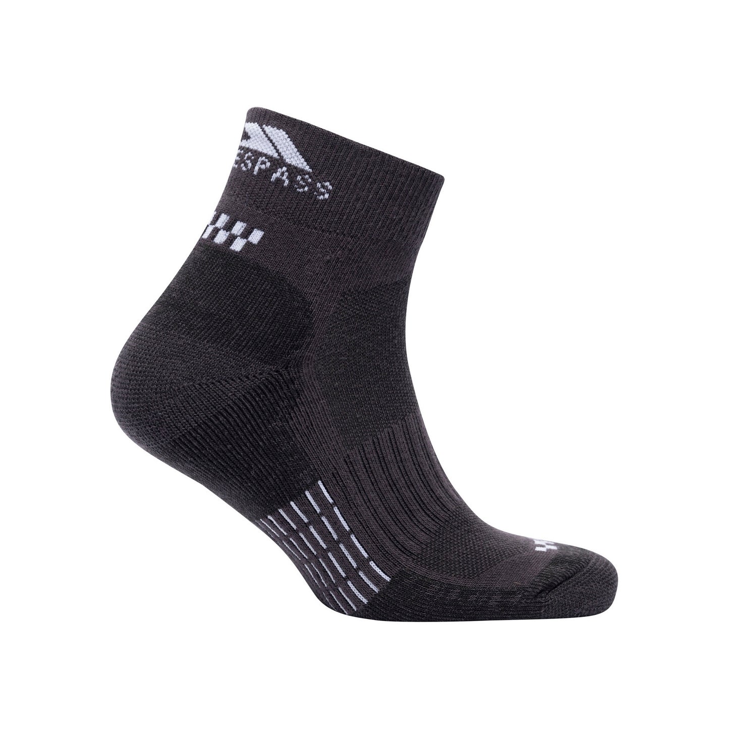 Charcoal-White - Side - Trespass Unisex Adult Champ Sports Socks (Pack of 2)