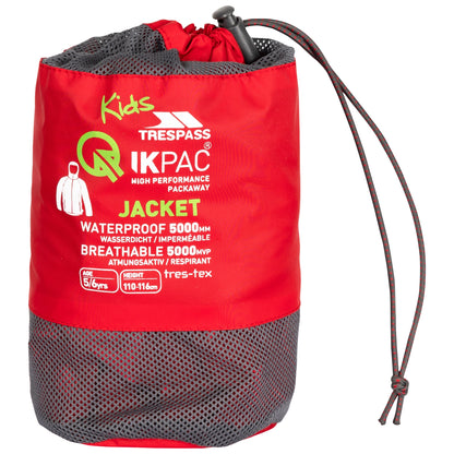 Red - Pack Shot - Trespass Childrens-Kids Qikpac Packaway Jacket