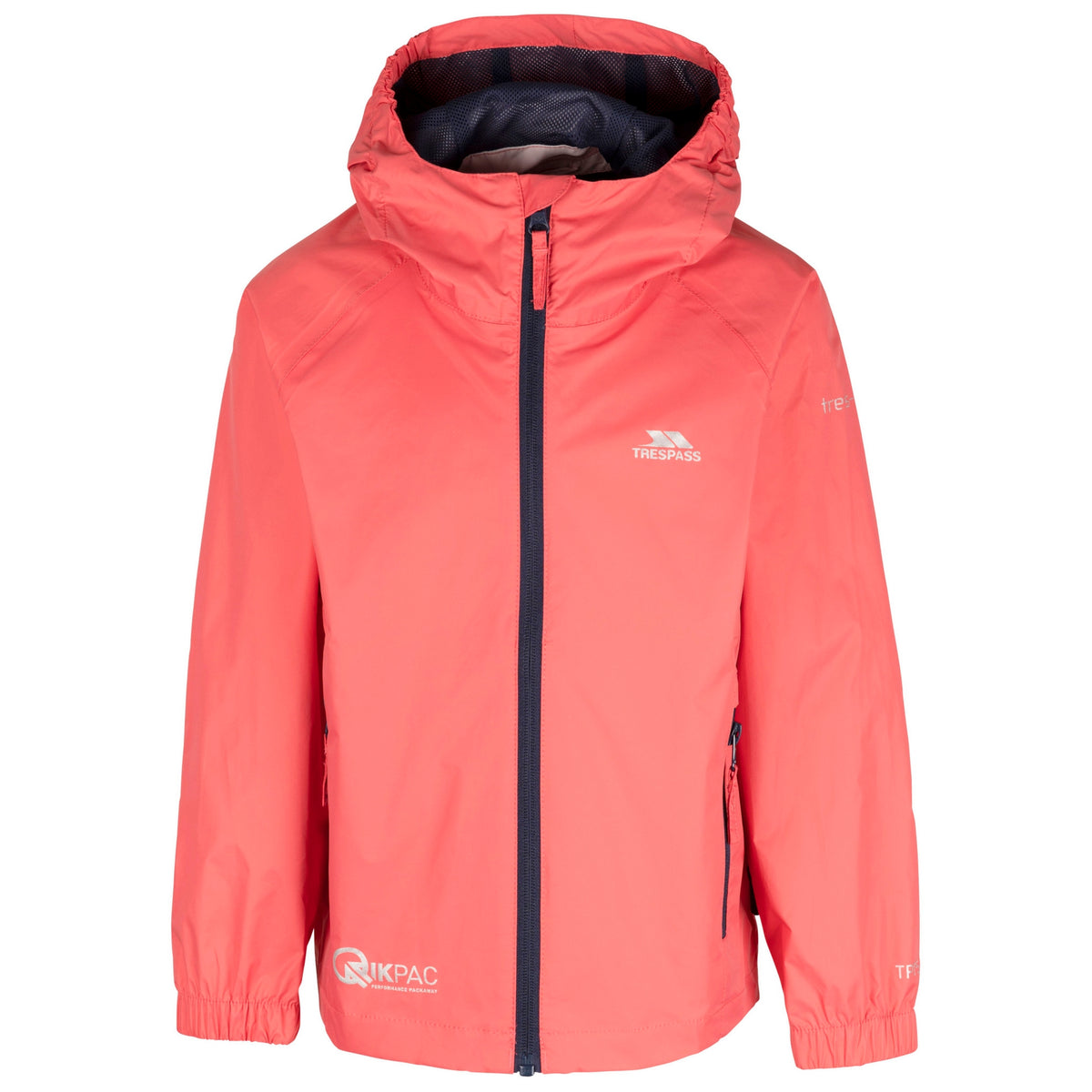 Peach Blush - Front - Trespass Childrens-Kids Qikpac Packaway Jacket