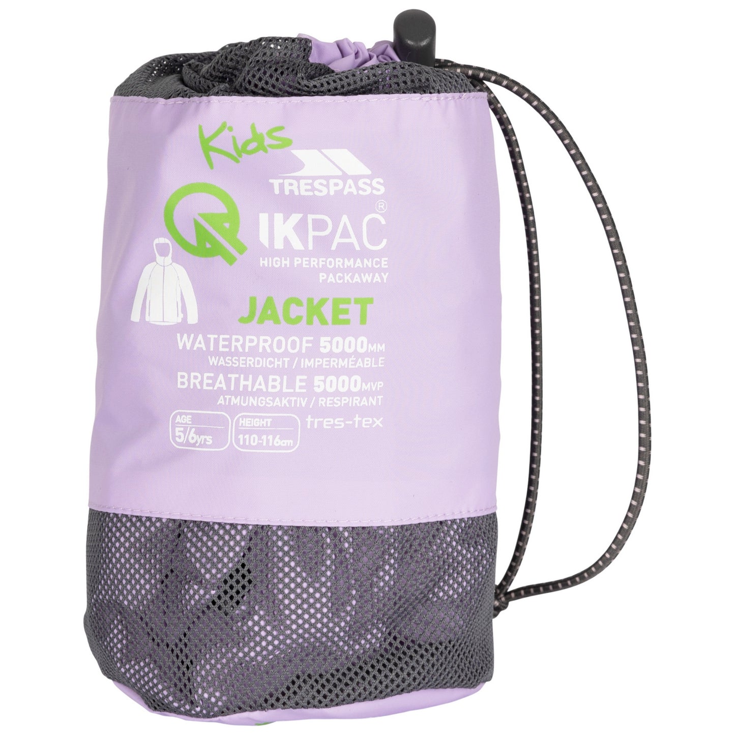 Gelsomino - Pack Shot - Trespass Childrens-Kids Qikpac Packaway Jacket