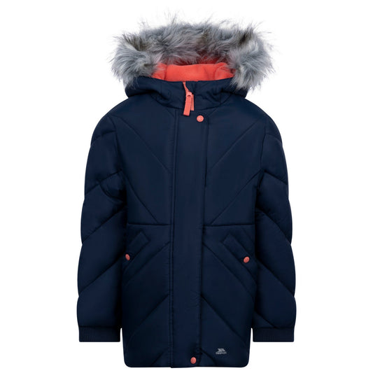 Navy - Front - Trespass Girls Buntee Jacket