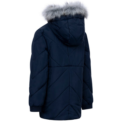 Navy - Back - Trespass Girls Buntee Jacket