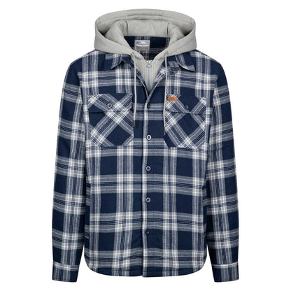 Navy - Front - Trespass Mens Randie Checked Shirt Jacket