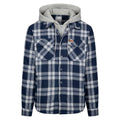Navy - Front - Trespass Mens Randie Checked Shirt Jacket