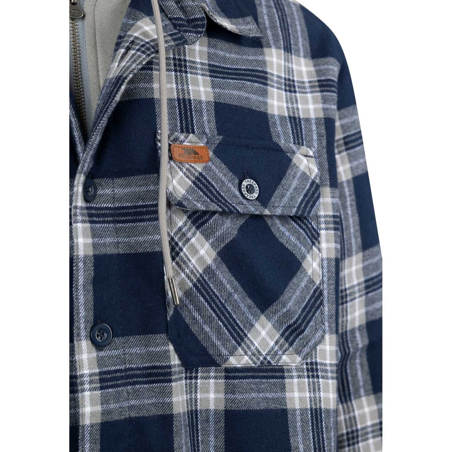 Navy - Lifestyle - Trespass Mens Randie Checked Shirt Jacket