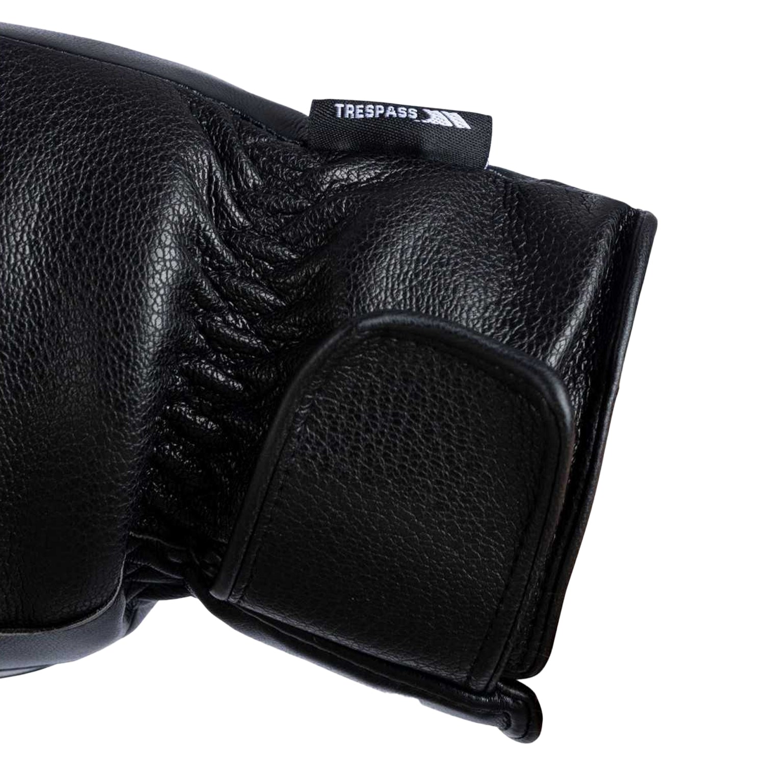 Black - Pack Shot - Trespass Womens-Ladies Fabiola Sherpa Lined Logo Mittens