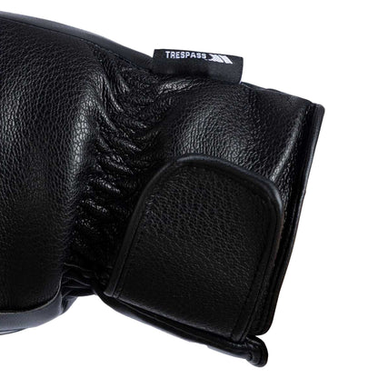 Black - Pack Shot - Trespass Womens-Ladies Fabiola Sherpa Lined Logo Mittens