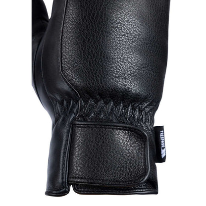 Black - Close up - Trespass Womens-Ladies Fabiola Sherpa Lined Logo Mittens
