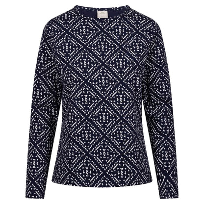 Navy - Front - Trespass Womens-Ladies Daniela Patterned Long-Sleeved Top
