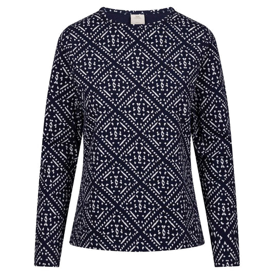Navy - Front - Trespass Womens-Ladies Daniela Patterned Long-Sleeved Top