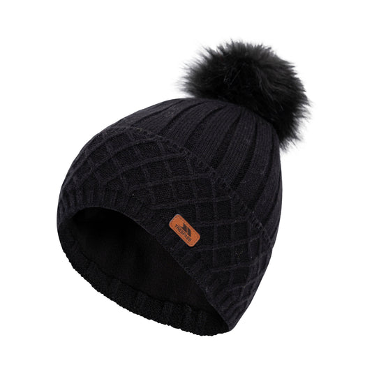 Black - Front - Trespass Womens-Ladies Sherbet Beanie