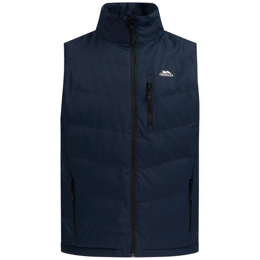 Navy - Front - Trespass Mens Brecker Padded Gilet