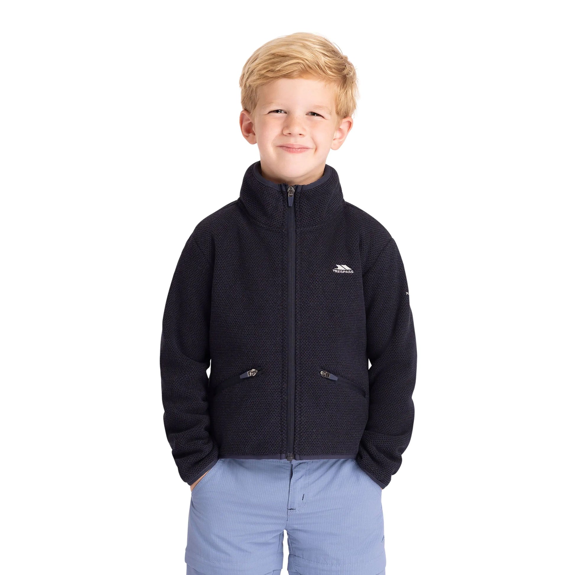 Navy - Side - Trespass Unisex Adult Tryllis Fleece Jacket