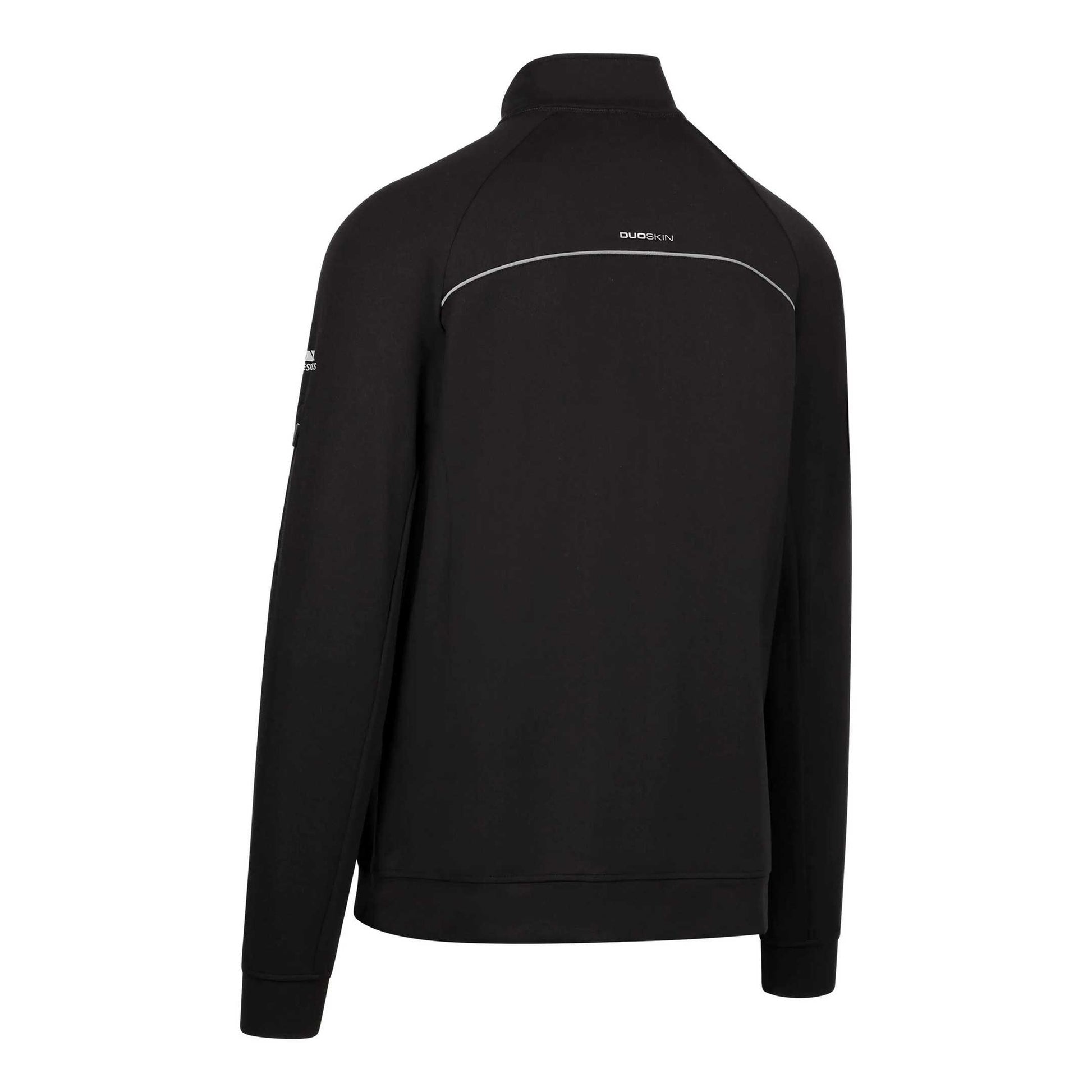 Black - Back - Trespass Mens Zakery Half Zip Sweatshirt