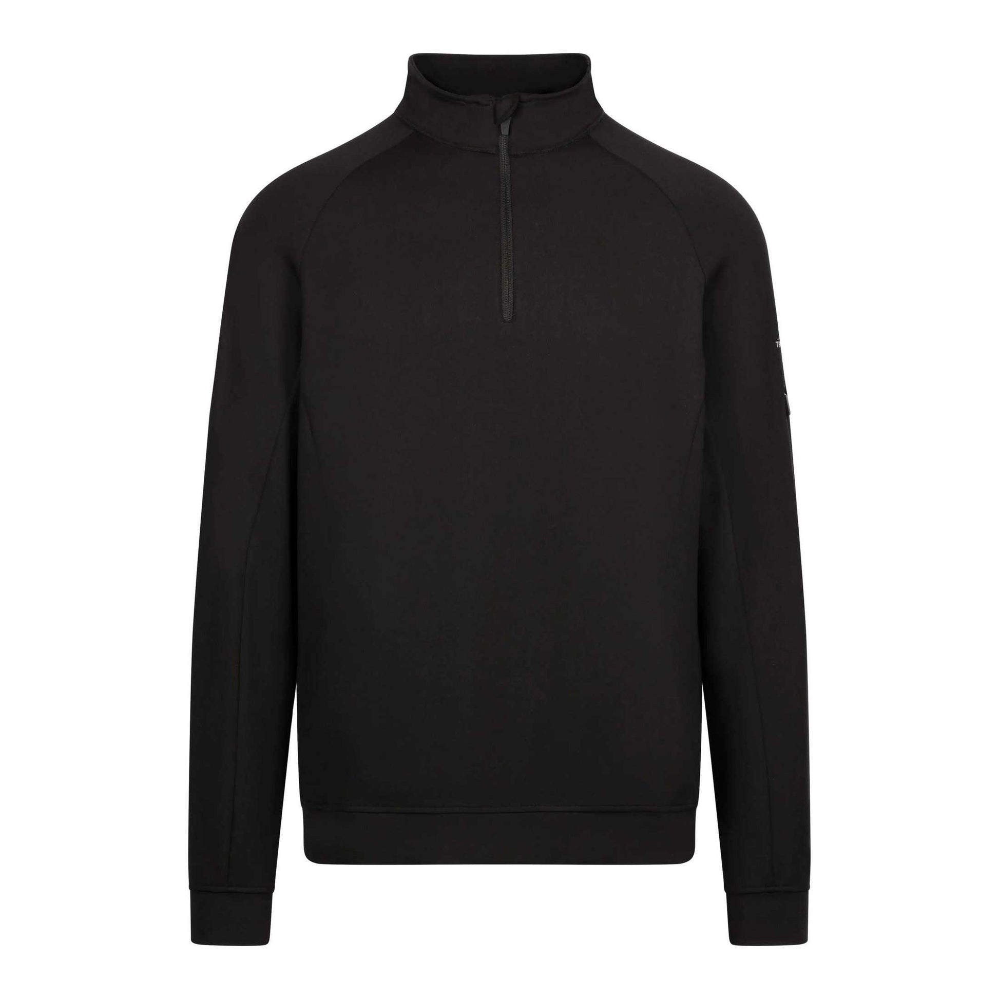 Black - Front - Trespass Mens Zakery Half Zip Sweatshirt