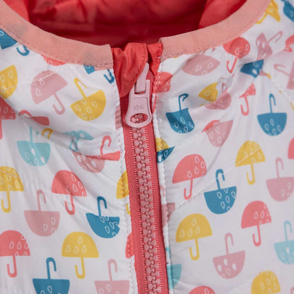 Soft Orange - Close up - Trespass Childrens-Kids Dessie Reversible Padded Jacket