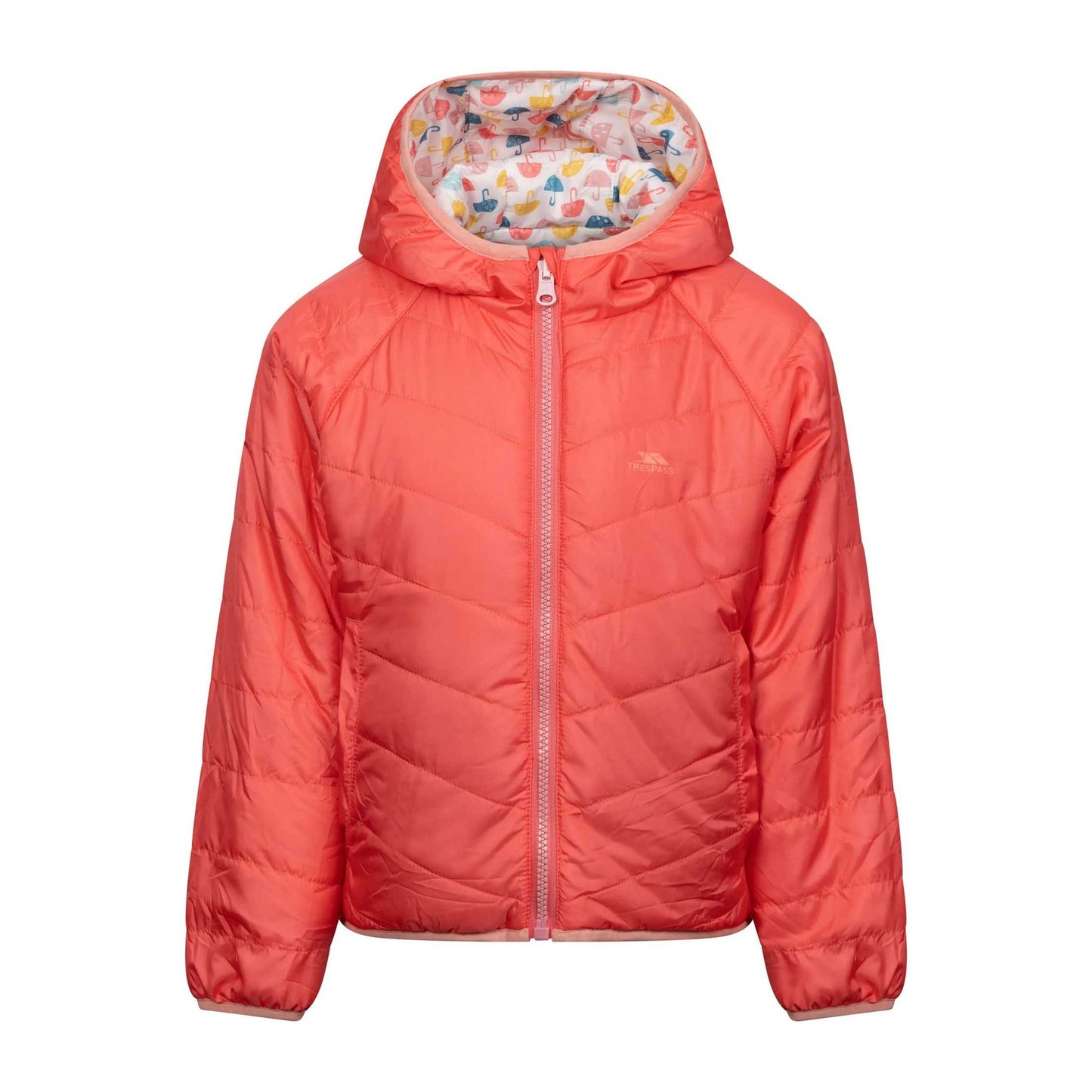 Soft Orange - Front - Trespass Childrens-Kids Dessie Reversible Padded Jacket