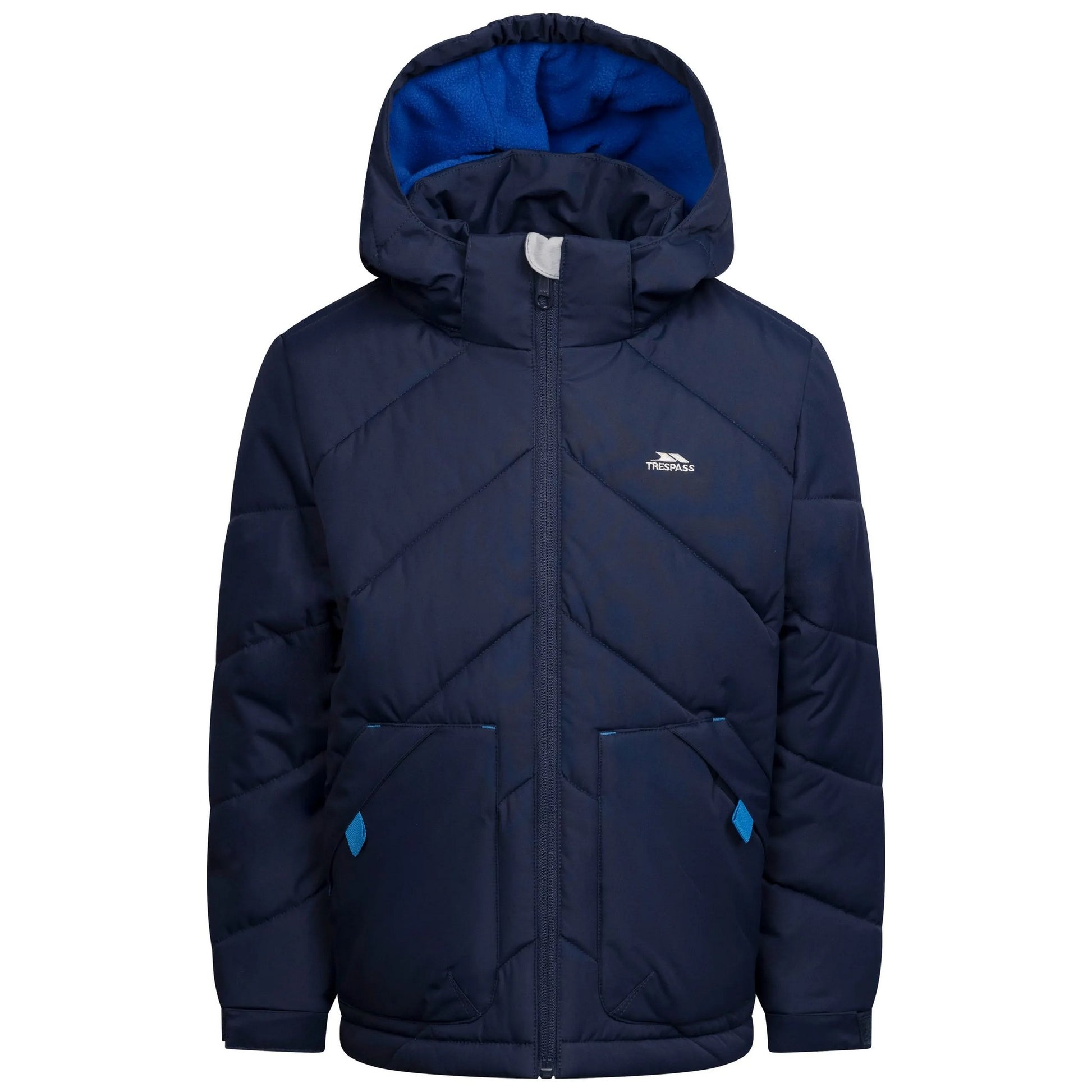 Navy - Front - Trespass Boys Ryssa Logo Jacket