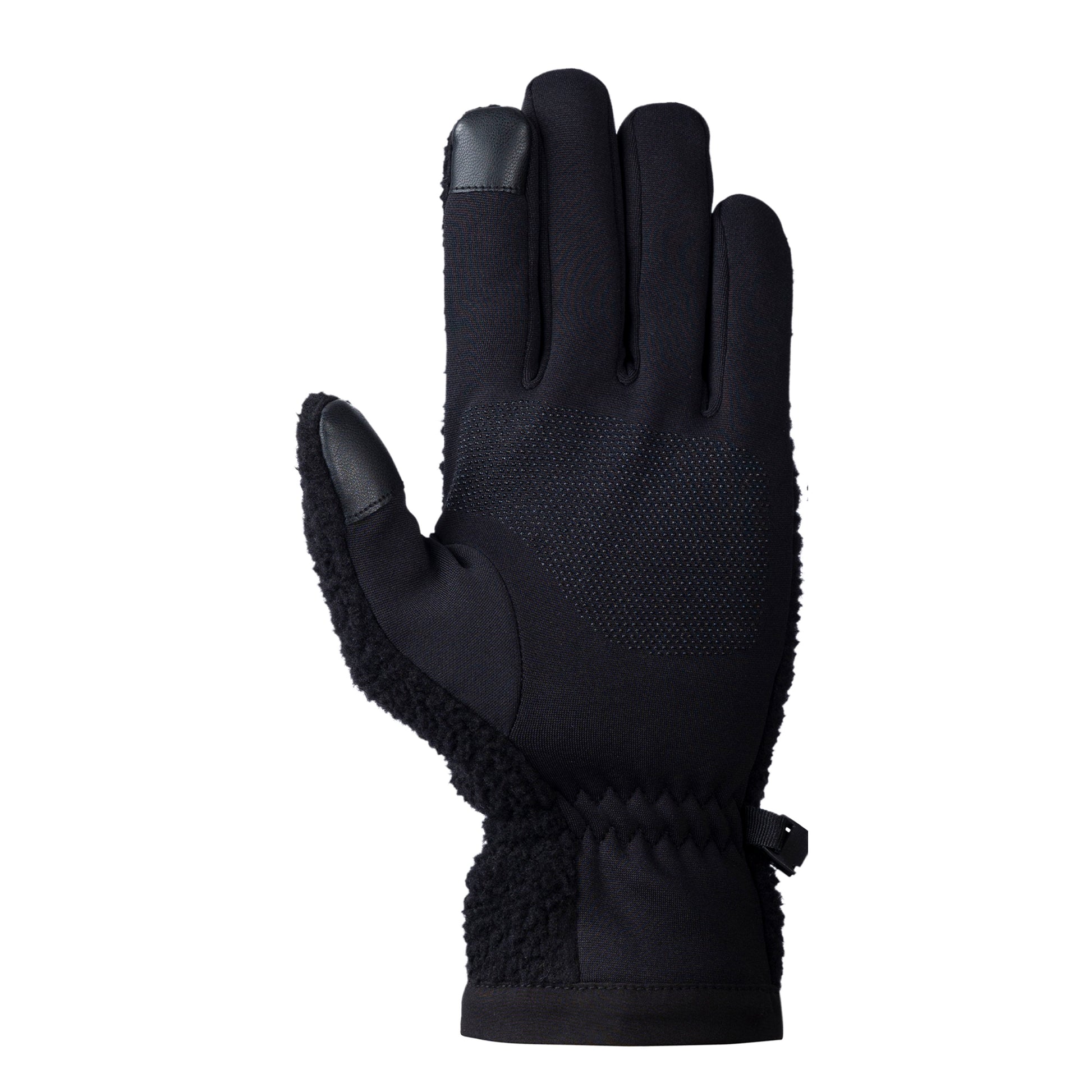Black - Back - Trespass Unisex Adult Ainslee Sherpa Fleece Gloves