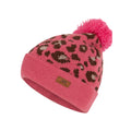 Pink Haze - Side - Trespass Girls Kaylani Leopard Print Knitted Beanie