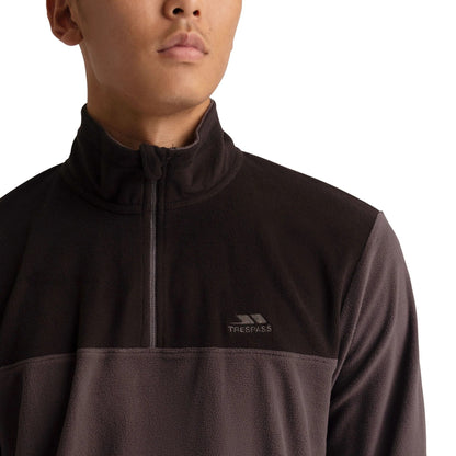 Dark Grey - Side - Trespass Mens Curtiston AT100 Fleece Top