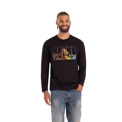 Black - Side - Trespass Mens Zeplin Long-Sleeved Casual T-Shirt