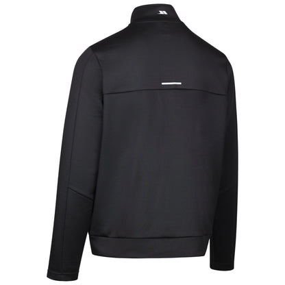 Black - Back - Trespass Mens Jay Quarter Zip Long-Sleeved Top