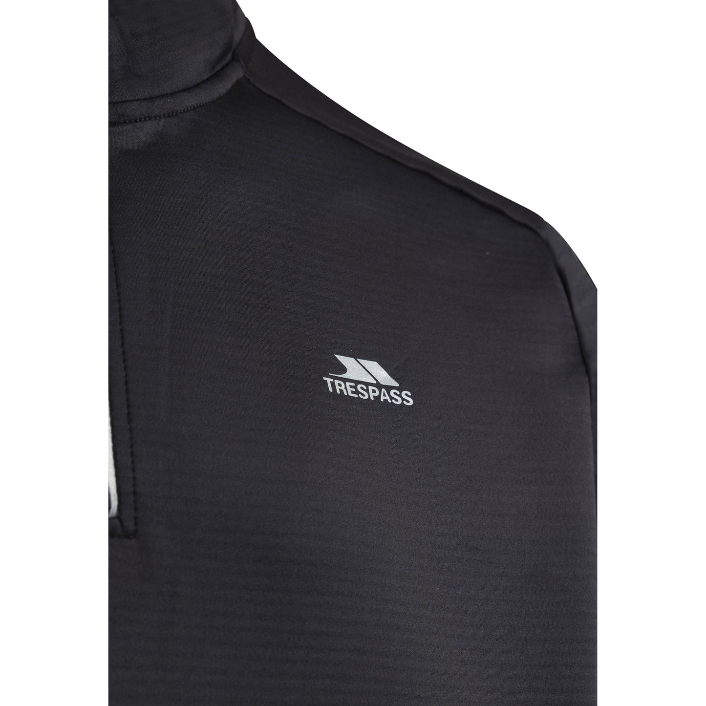 Black - Side - Trespass Mens Jay Quarter Zip Long-Sleeved Top