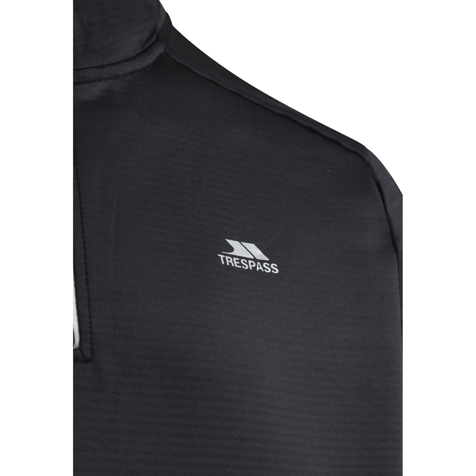 Black - Side - Trespass Mens Jay Quarter Zip Long-Sleeved Top