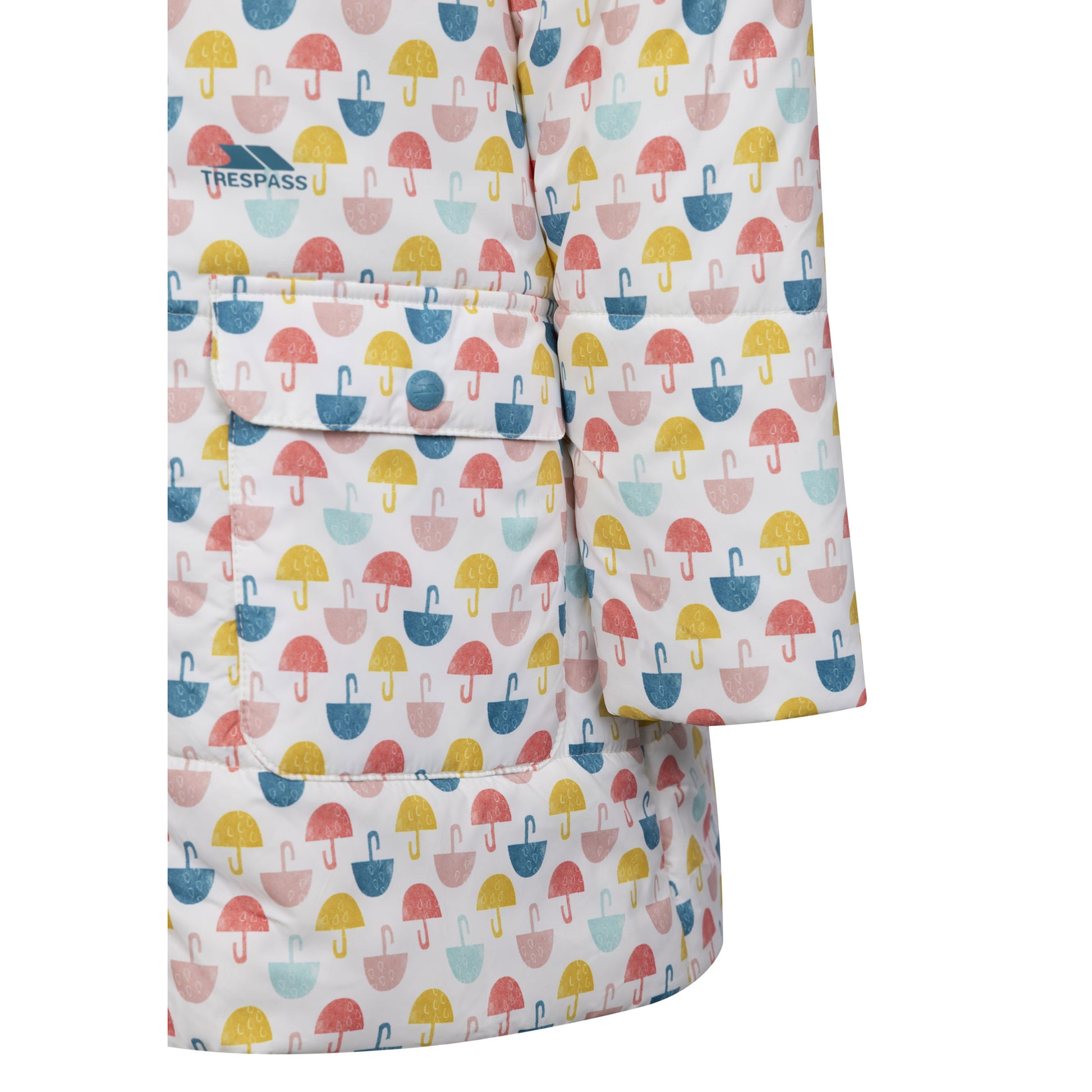 White-Multicoloured - Side - Trespass Girls Suzzee Casual Jacket