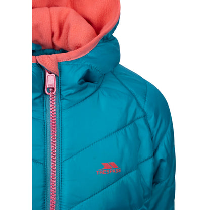 Light Teal - Side - Trespass Childrens-Kids Valard Quilted Jacket