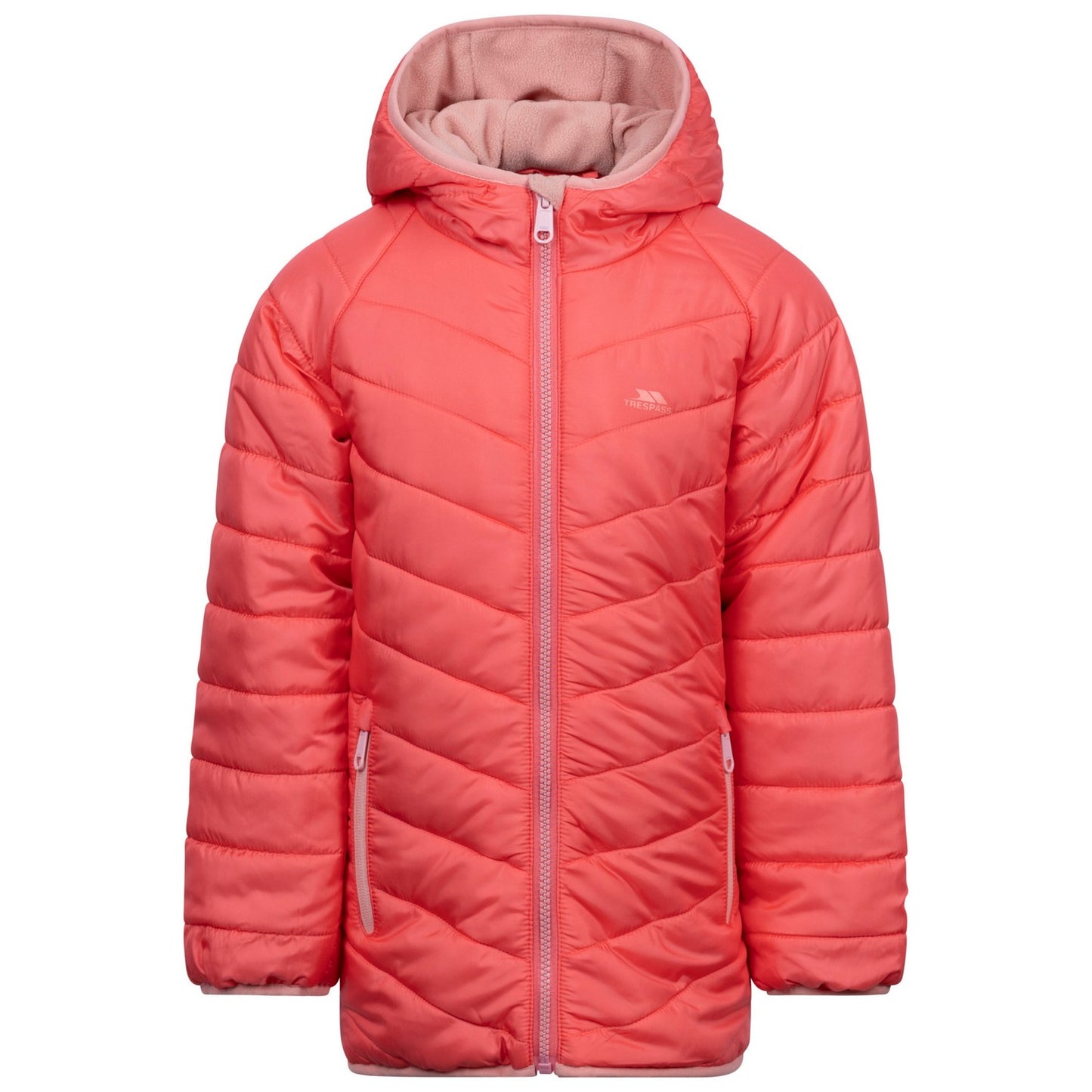 Soft Orange - Front - Trespass Childrens-Kids Valard Quilted Jacket
