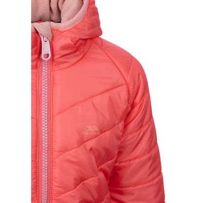 Soft Orange - Side - Trespass Childrens-Kids Valard Quilted Jacket