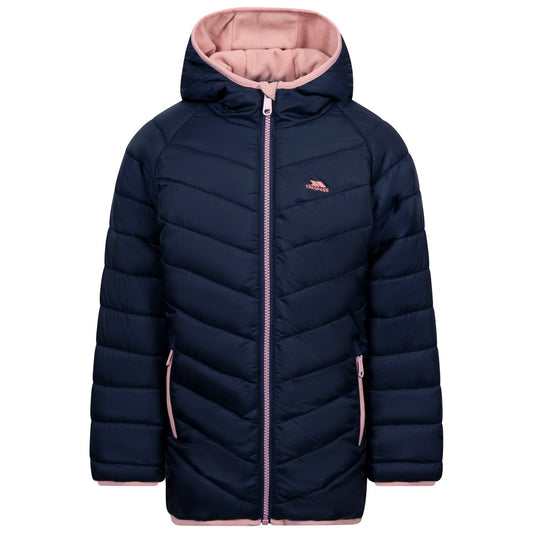 Navy - Front - Trespass Childrens-Kids Valard Quilted Jacket