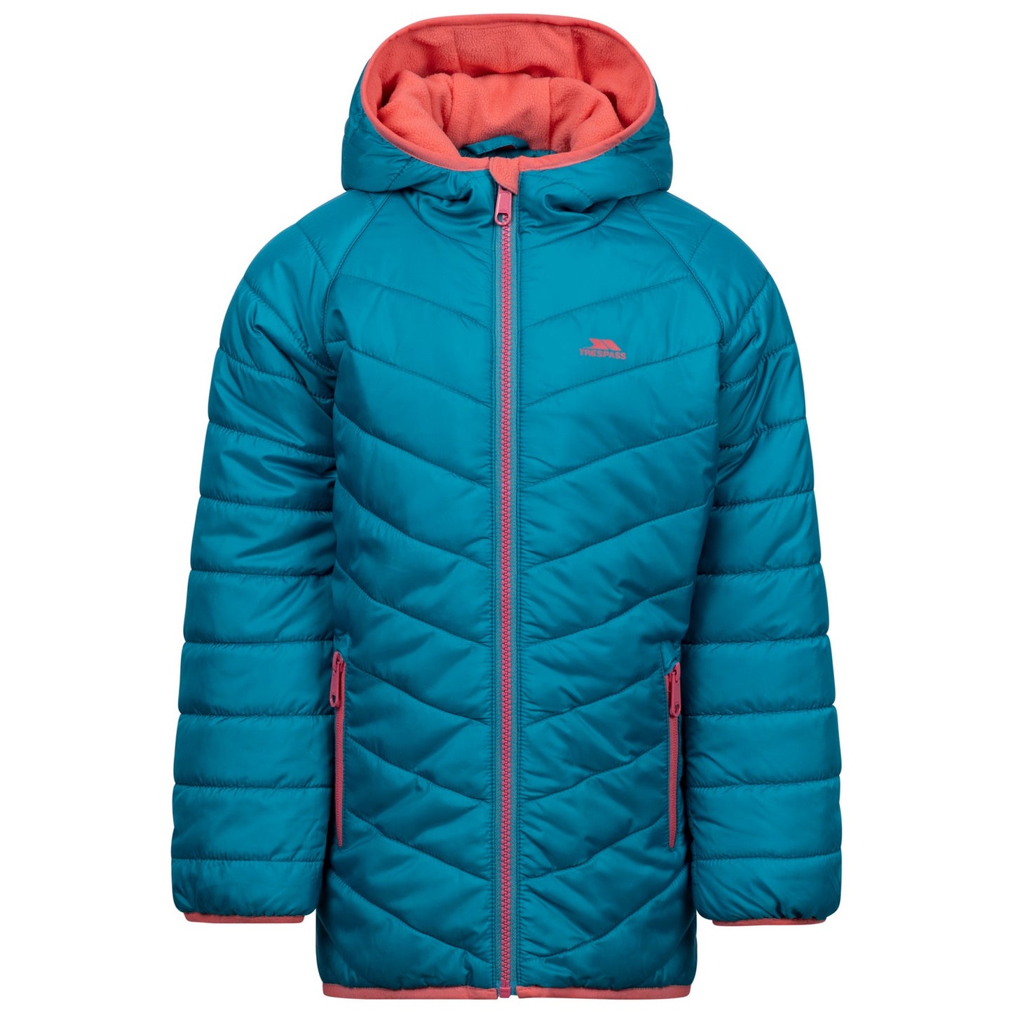 Light Teal - Front - Trespass Childrens-Kids Valard Quilted Jacket
