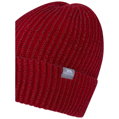 Red - Side - Trespass Unisex Adult Leish Reflective Beanie