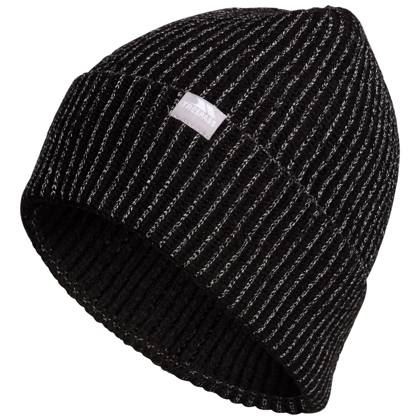 Black - Front - Trespass Unisex Adult Leish Reflective Beanie