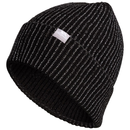 Black - Front - Trespass Unisex Adult Leish Reflective Beanie