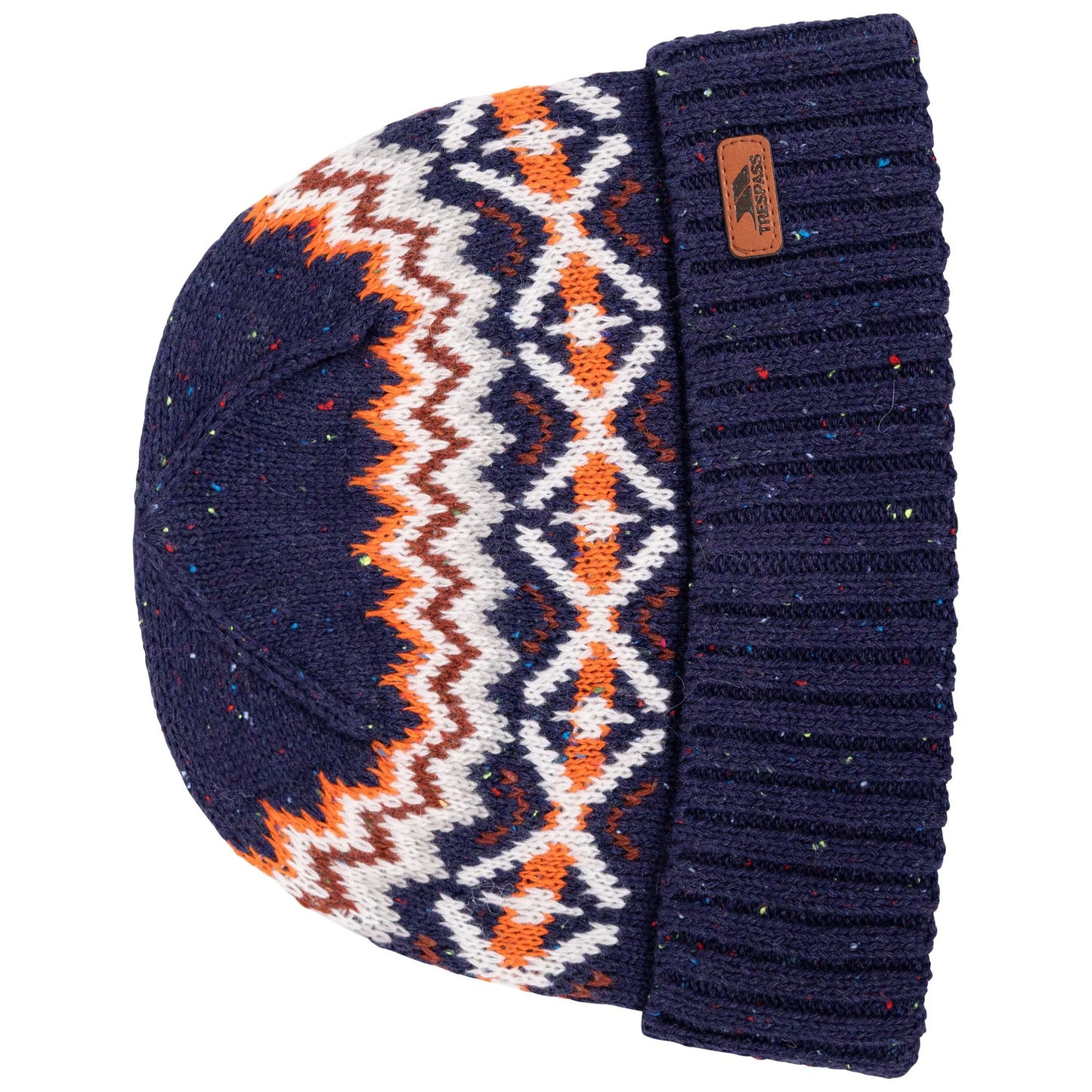 Navy - Side - Trespass Unisex Adult Aranv Knitted Beanie