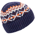 Navy - Pack Shot - Trespass Unisex Adult Aranv Knitted Beanie