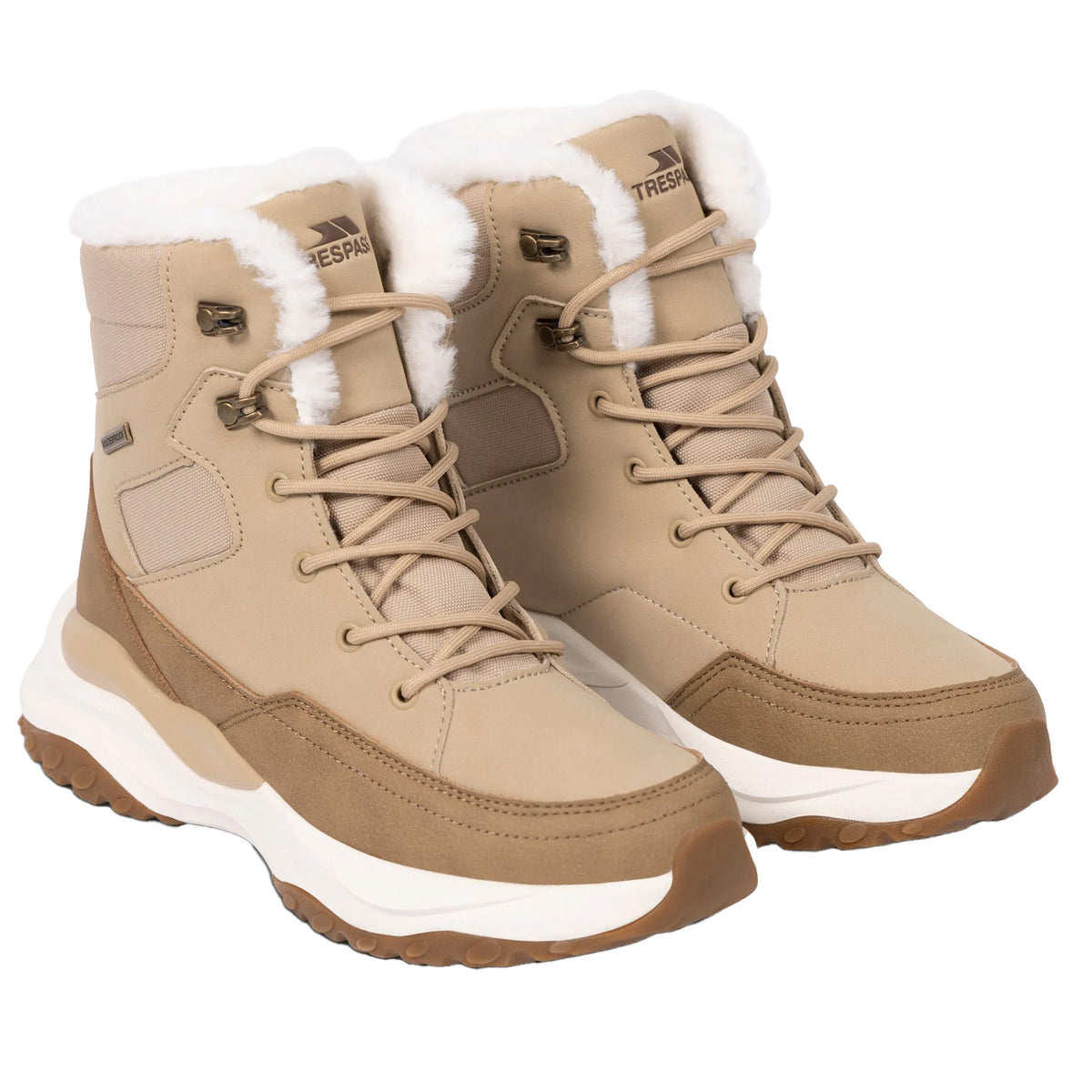 Ecru - Pack Shot - Trespass Womens-Ladies Nadine Snow Boots
