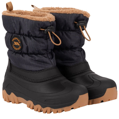 Navy - Front - Trespass Childrens-Kids Luca Snow Boots
