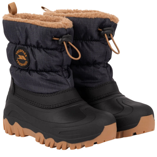 Navy - Front - Trespass Childrens-Kids Luca Snow Boots