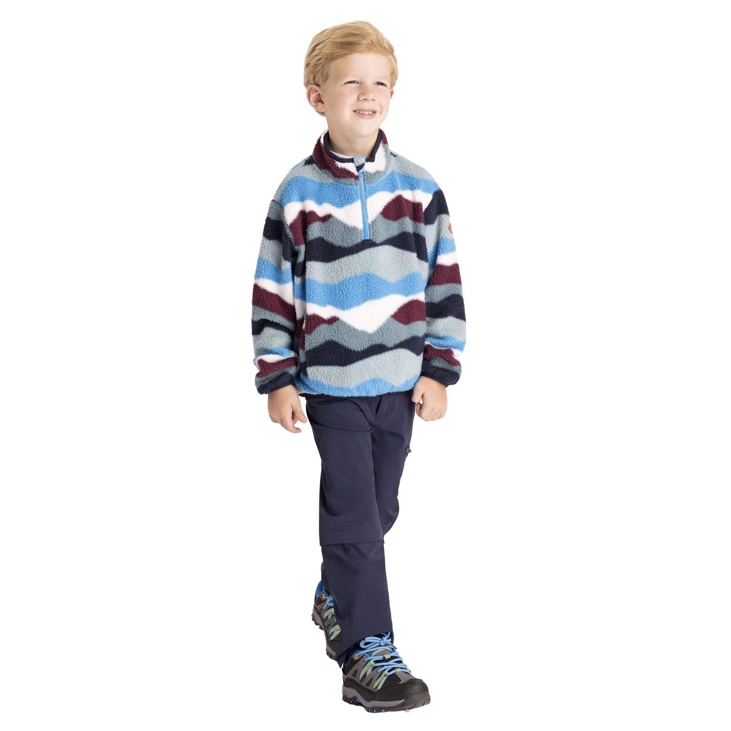 Cobalt - Side - Trespass Childrens-Kids Ovie Half Zip Fleece Top