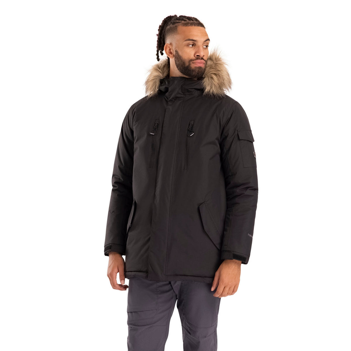 Black - Side - Trespass Mens Alexsander Waterproof Jacket