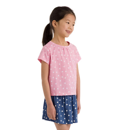 Baby Pink - Side - Trespass Girls Hira Hearts T-Shirt