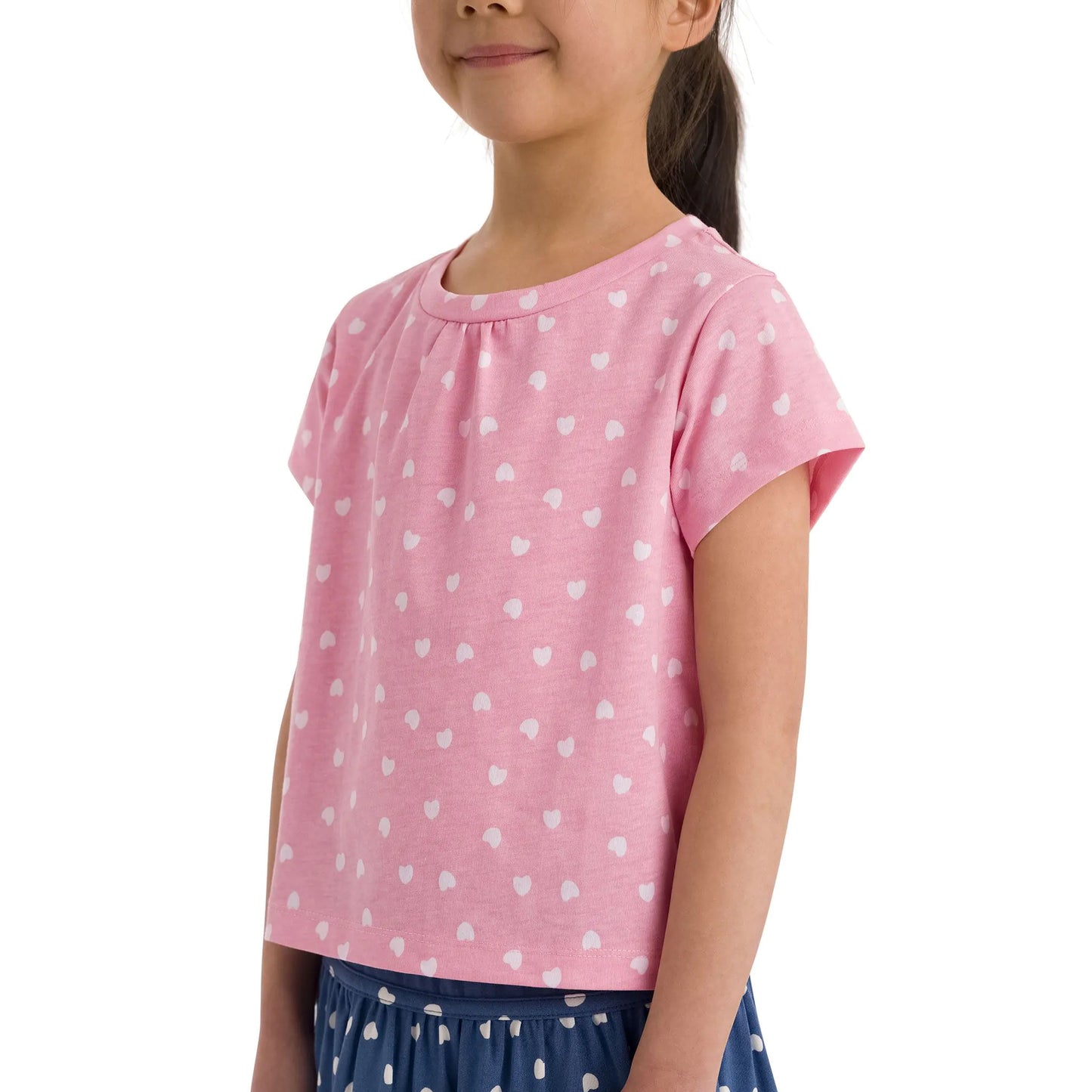 Baby Pink - Pack Shot - Trespass Girls Hira Hearts T-Shirt
