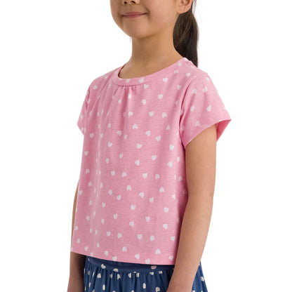 Baby Pink - Pack Shot - Trespass Girls Hira Hearts T-Shirt