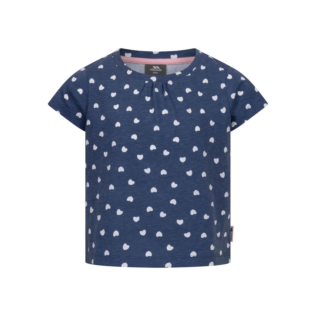 Blue Tone - Front - Trespass Girls Hira Hearts T-Shirt